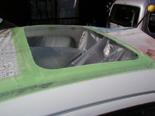 スズキ（SUZUKI）・ツイン（TWIN）への後付サンルーフ（sunroof）取付画像。ベバスト（webasto）ホランディア100デラックス（Hollandia 100 Deluxe）手動式